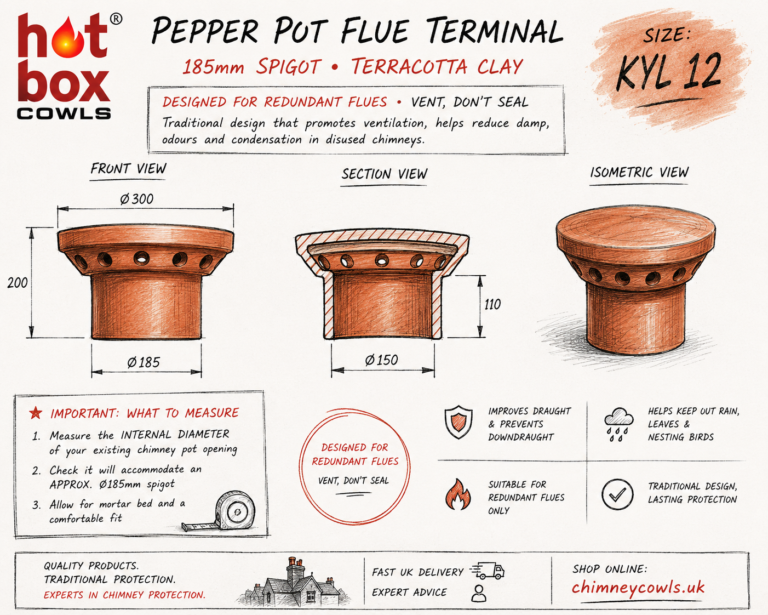 185mm spigot clay pepper pot insert