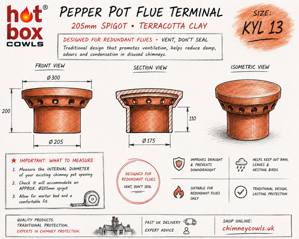 pepper pot insert, 205mm spigot